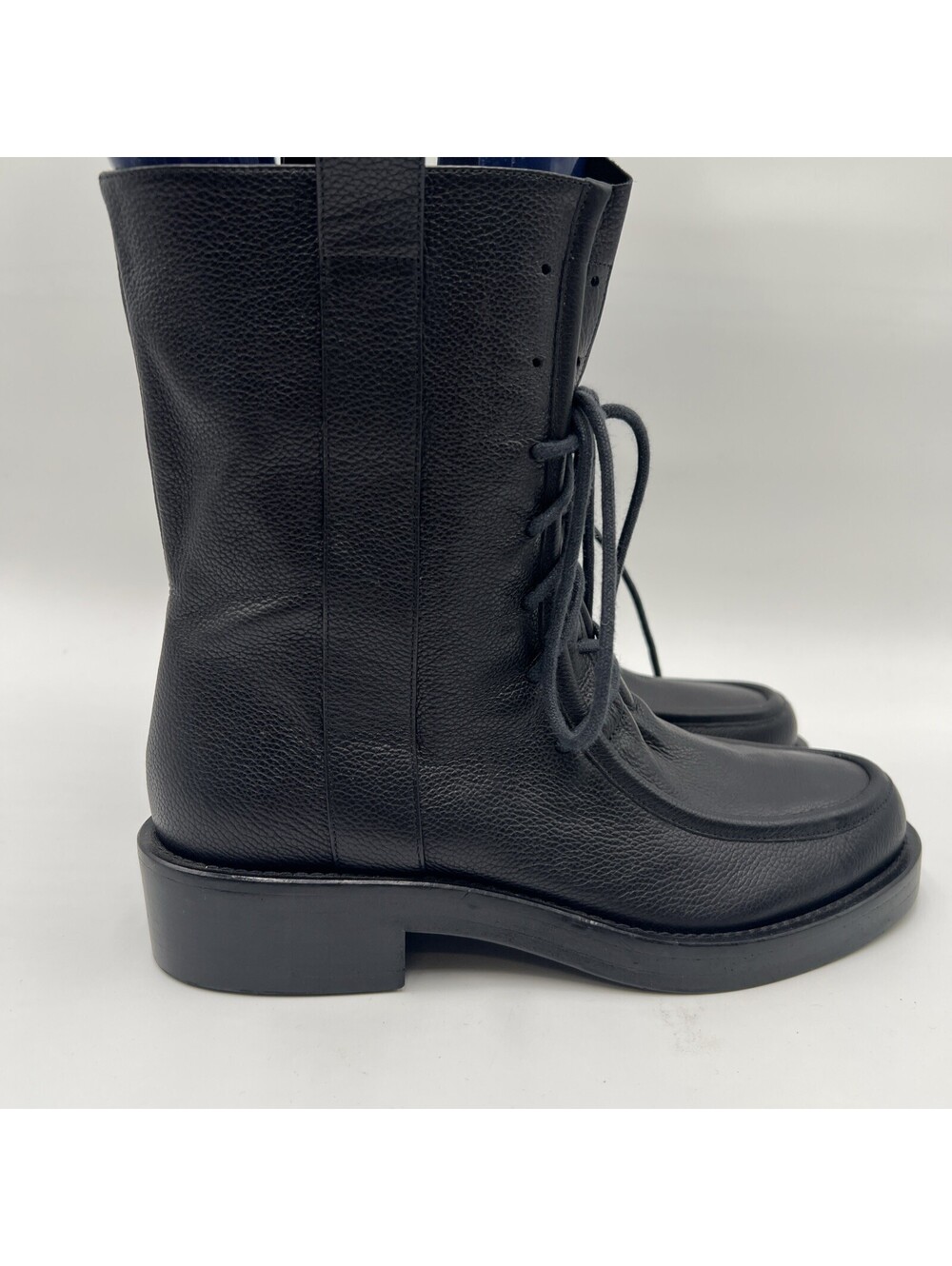 Co Leather Lace Up Combat Boots Black Size 36.5
